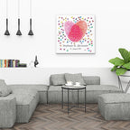 Personalisiertes Hochzeits-Gästebuch Leinwand 50x50 cm - Motiv Herz Fingerabdrücke - MADYES - Hochzeitsdeko Manufaktur