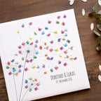 Personalisiertes Hochzeits-Gästebuch Leinwand 50x50 cm - Motiv Pusteblume - MADYES - Hochzeitsdeko Manufaktur