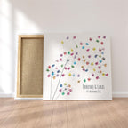 Personalisiertes Hochzeits-Gästebuch Leinwand 50x50 cm - Motiv Pusteblume - MADYES - Hochzeitsdeko Manufaktur