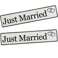 KFZ-Hochzeitskennzeichen Just Married Herz – Romantisches Herz Design – 2er Set - MADYES - Hochzeitsdeko Manufaktur