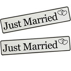 KFZ-Hochzeitskennzeichen Just Married Herz – Romantisches Herz Design – 2er Set - MADYES - Hochzeitsdeko Manufaktur