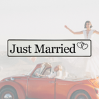 KFZ-Hochzeitskennzeichen Just Married Herz – Romantisches Herz Design – 2er Set - MADYES - Hochzeitsdeko Manufaktur
