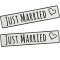 KFZ-Hochzeitskennzeichen Just Married Minimal – Schlichtes Design – 2 Stück - MADYES - Hochzeitsdeko Manufaktur