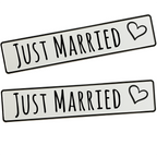 KFZ-Hochzeitskennzeichen Just Married Minimal – Schlichtes Design – 2 Stück - MADYES - Hochzeitsdeko Manufaktur