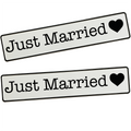 KFZ-Hochzeitskennzeichen Just Married Boho – Boho Style Autodeko – 2er Set - MADYES - Hochzeitsdeko Manufaktur