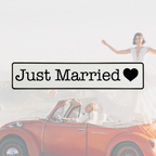 KFZ-Hochzeitskennzeichen Just Married Boho – Boho Style Autodeko – 2er Set - MADYES - Hochzeitsdeko Manufaktur