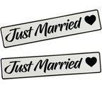 KFZ-Hochzeitskennzeichen Just Married Vintage – Retro Hochzeitsdeko – 2 Stück - MADYES - Hochzeitsdeko Manufaktur