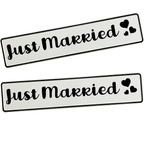 KFZ-Hochzeitskennzeichen Just Married Modern – Moderne Hochzeitsauto Deko – 2er Set - MADYES - Hochzeitsdeko Manufaktur