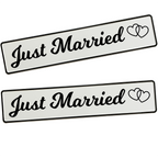 KFZ-Hochzeitskennzeichen Just Married Elegant – Edles Design – 2 Stück - MADYES - Hochzeitsdeko Manufaktur