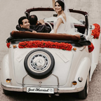 KFZ-Hochzeitskennzeichen Just Married Elegant – Edles Design – 2 Stück - MADYES - Hochzeitsdeko Manufaktur