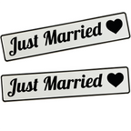 KFZ-Hochzeitskennzeichen Just Married Classic – Zeitlose Autodeko – 2er Set - MADYES - Hochzeitsdeko Manufaktur