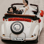 KFZ-Hochzeitskennzeichen Just Married Classic – Zeitlose Autodeko – 2er Set - MADYES - Hochzeitsdeko Manufaktur