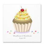 Personalisiertes Hochzeits-Gästebuch Leinwand 50x50 cm - Motiv Cupcake - MADYES - Hochzeitsdeko Manufaktur