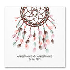 Personalisiertes Hochzeits-Gästebuch Leinwand 50x50 cm - Motiv Traumfänger - MADYES - Hochzeitsdeko Manufaktur