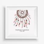 Personalisiertes Hochzeits-Gästebuch Leinwand 50x50 cm - Motiv Traumfänger - MADYES - Hochzeitsdeko Manufaktur