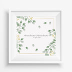 Personalisiertes Hochzeits-Gästebuch Leinwand 50x50 cm - Motiv Blumen - MADYES - Hochzeitsdeko Manufaktur