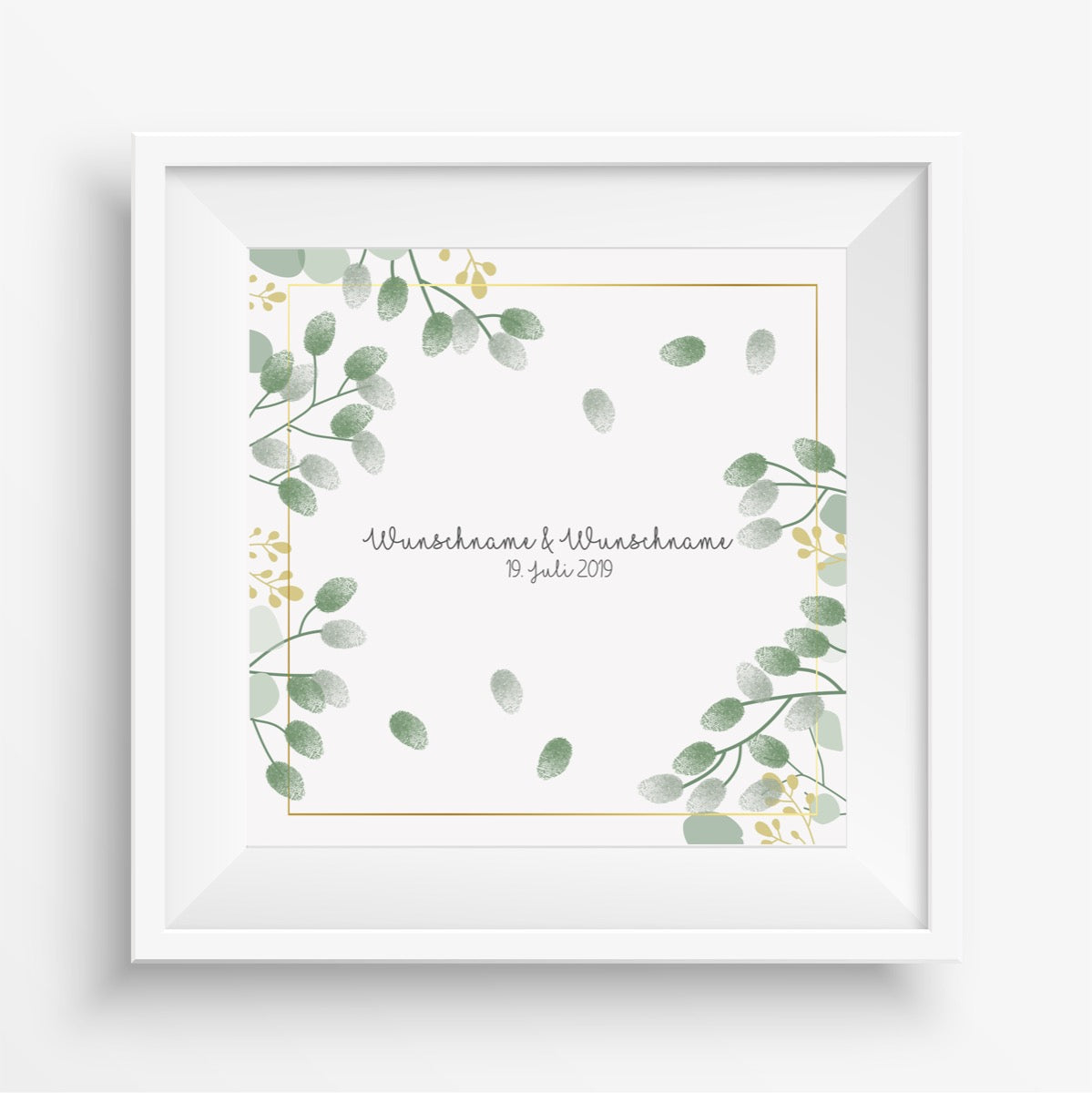 Personalisiertes Hochzeits-Gästebuch Leinwand 50x50 cm - Motiv Blumen - MADYES - Hochzeitsdeko Manufaktur