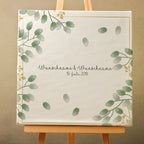 Personalisiertes Hochzeits-Gästebuch Leinwand 50x50 cm - Motiv Blumen - MADYES - Hochzeitsdeko Manufaktur