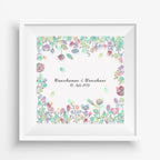 Personalisiertes Hochzeits-Gästebuch Leinwand 50x50 cm - Motiv Blumenring - MADYES - Hochzeitsdeko Manufaktur