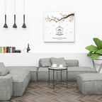 Personalisiertes Hochzeits-Gästebuch Leinwand 50x50 cm - Motiv Vogelkäfig - MADYES - Hochzeitsdeko Manufaktur