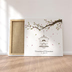 Personalisiertes Hochzeits-Gästebuch Leinwand 50x50 cm - Motiv Vogelkäfig - MADYES - Hochzeitsdeko Manufaktur