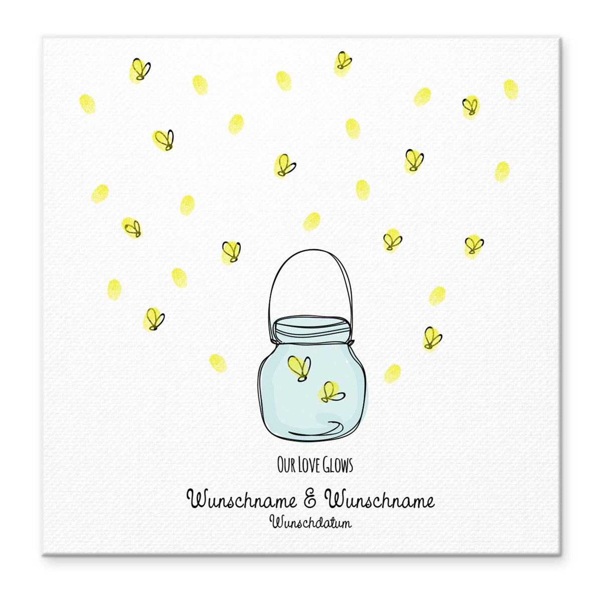 Personalisiertes Hochzeits-Gästebuch Leinwand 50x50 cm - Motiv Honig - MADYES - Hochzeitsdeko Manufaktur