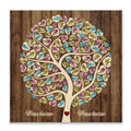 Personalisiertes Hochzeits-Gästebuch Leinwand 50x50 cm - Motiv Wooden Tree - MADYES - Hochzeitsdeko Manufaktur