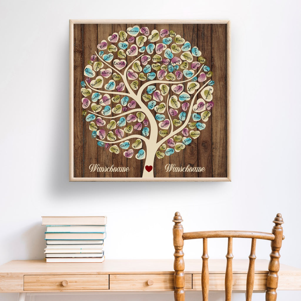 Rustikales Gästebuch Hochzeit – Wooden Tree personalisiert - MADYES