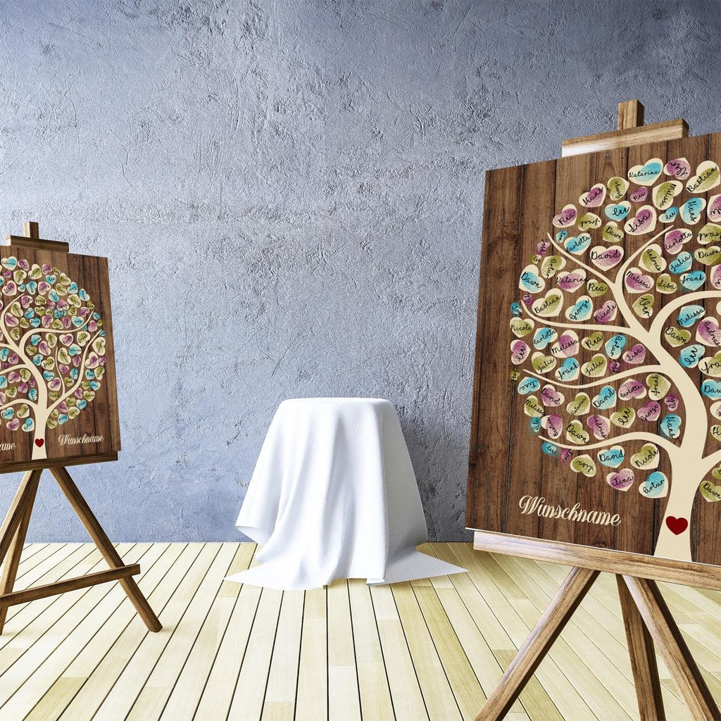 Rustikales Gästebuch Hochzeit – Wooden Tree personalisiert - MADYES