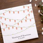 Personalisiertes Hochzeits-Gästebuch Leinwand 50x50 cm - Motiv Girlande - MADYES - Hochzeitsdeko Manufaktur