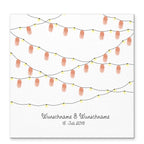 Personalisiertes Hochzeits-Gästebuch Leinwand 50x50 cm - Motiv Girlande - MADYES - Hochzeitsdeko Manufaktur