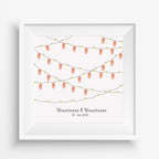 Personalisiertes Hochzeits-Gästebuch Leinwand 50x50 cm - Motiv Girlande - MADYES - Hochzeitsdeko Manufaktur