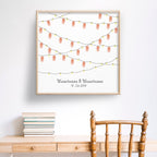 Personalisiertes Hochzeits-Gästebuch Leinwand 50x50 cm - Motiv Girlande - MADYES - Hochzeitsdeko Manufaktur