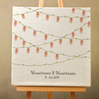 Personalisiertes Hochzeits-Gästebuch Leinwand 50x50 cm - Motiv Girlande - MADYES - Hochzeitsdeko Manufaktur