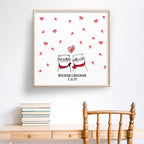 Personalisiertes Hochzeits-Gästebuch Leinwand 50x50 cm - Motiv Katzen - MADYES - Hochzeitsdeko Manufaktur