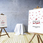 Personalisiertes Hochzeits-Gästebuch Leinwand 50x50 cm - Motiv Katzen - MADYES - Hochzeitsdeko Manufaktur