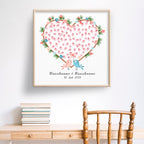 Personalisiertes Hochzeits-Gästebuch Leinwand 50x50 cm - Motiv Birds Love - MADYES - Hochzeitsdeko Manufaktur