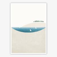 Set von 3 sommerlichen Kunstdrucken Sonne und Meer Strand A2 (42 x 59,4 cm)