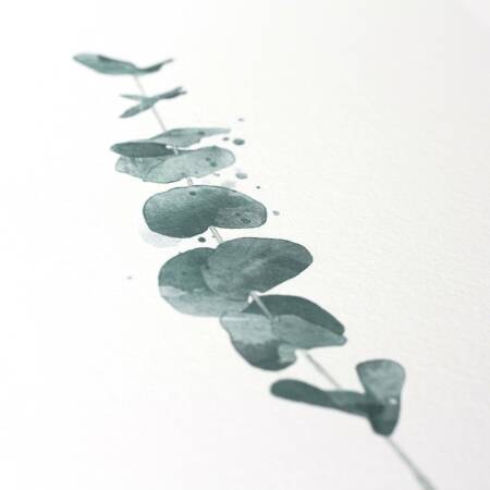 Set von 3 botanischen Kunstdrucken moderne Blätter Eukalyptus und Gingko Drucke A4 (21 x 29,7 cm)