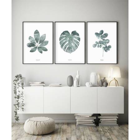 Set von 3 botanischen Kunstdrucken Blätter Kunstdruck skandinavische Wandkunst Drucke 30 x 40 cm