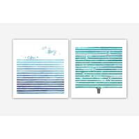 Set of 2 watercolor Prints abstract landscape print A5...