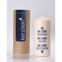 Kerzilein Candle Flame Dark Blue Born in Love Stump...