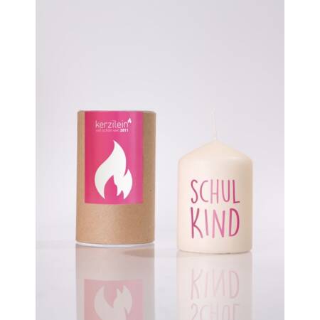 Kerzilein Candle Flemms Pink Schoolchild Stump Candle Small 8 x 6 cm