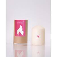 Candle of stupid flemple pink hearts stump candy small 8 x 6 cm