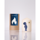 Kerzilein Candle Flemmen Dark Blue Child With Star Stump Cardume Small 8 x 6 cm
