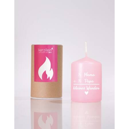 Candle stump candy flemple pink / white little miracle stump core small 8 x 6 cm