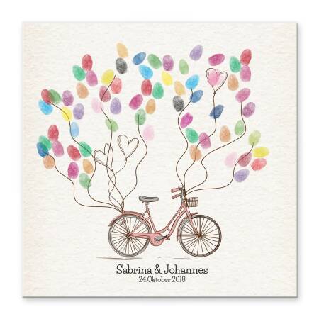 Gästebuch Hochzeit Bike Leinwand