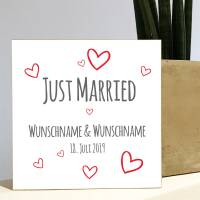 Holzbild "Just Married"