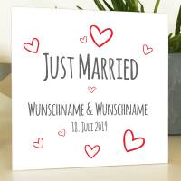 Holzbild "Just Married"
