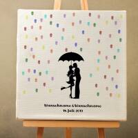 Guest book wedding "Raindrop Kiss" canvas